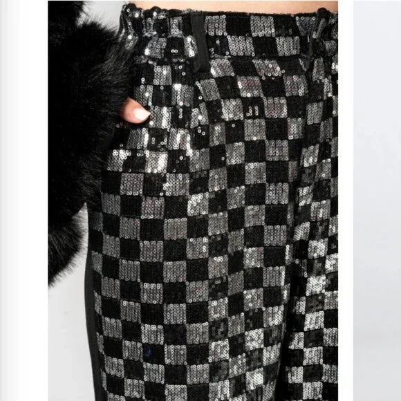 Kate Hewko Sequin Checker Dress Pants - Picture 2 of 3